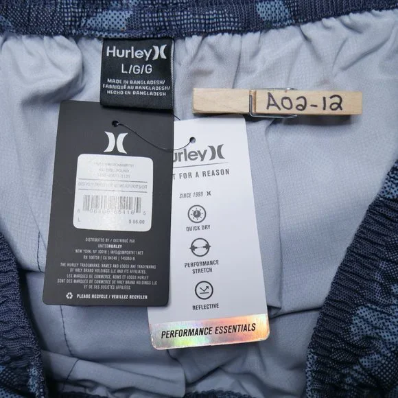 Hurley Men's Hybrid Lightweight Sport Volley Shorts Blue Camouflage Sizes M L XL - Picture 7 of 10